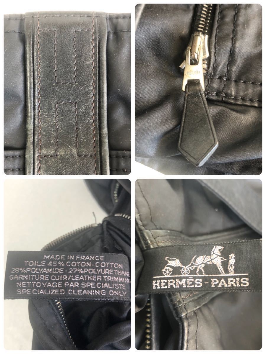 ■良品■希少■HERMES エルメス アカプルコMM バンドリエール ショルダーバッグ 斜めがけ ブラック タグあり フランス製の画像9