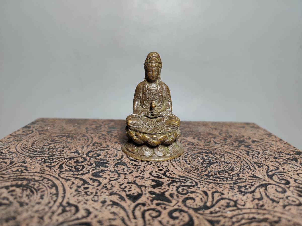 蔵友旧蔵出 銅製 觀音菩薩像 密宗密教 供養品 仏教美術品_画像1
