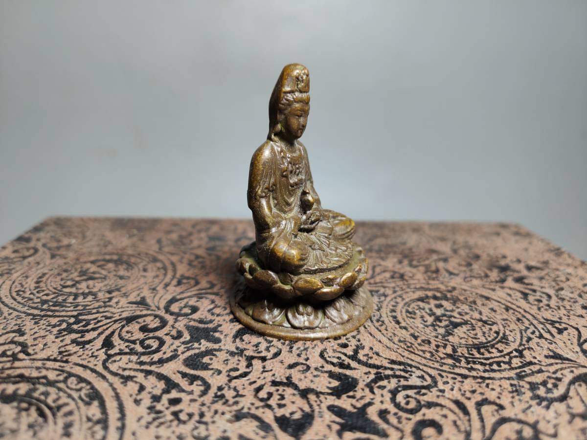 蔵友旧蔵出 銅製 觀音菩薩像 密宗密教 供養品 仏教美術品_画像6