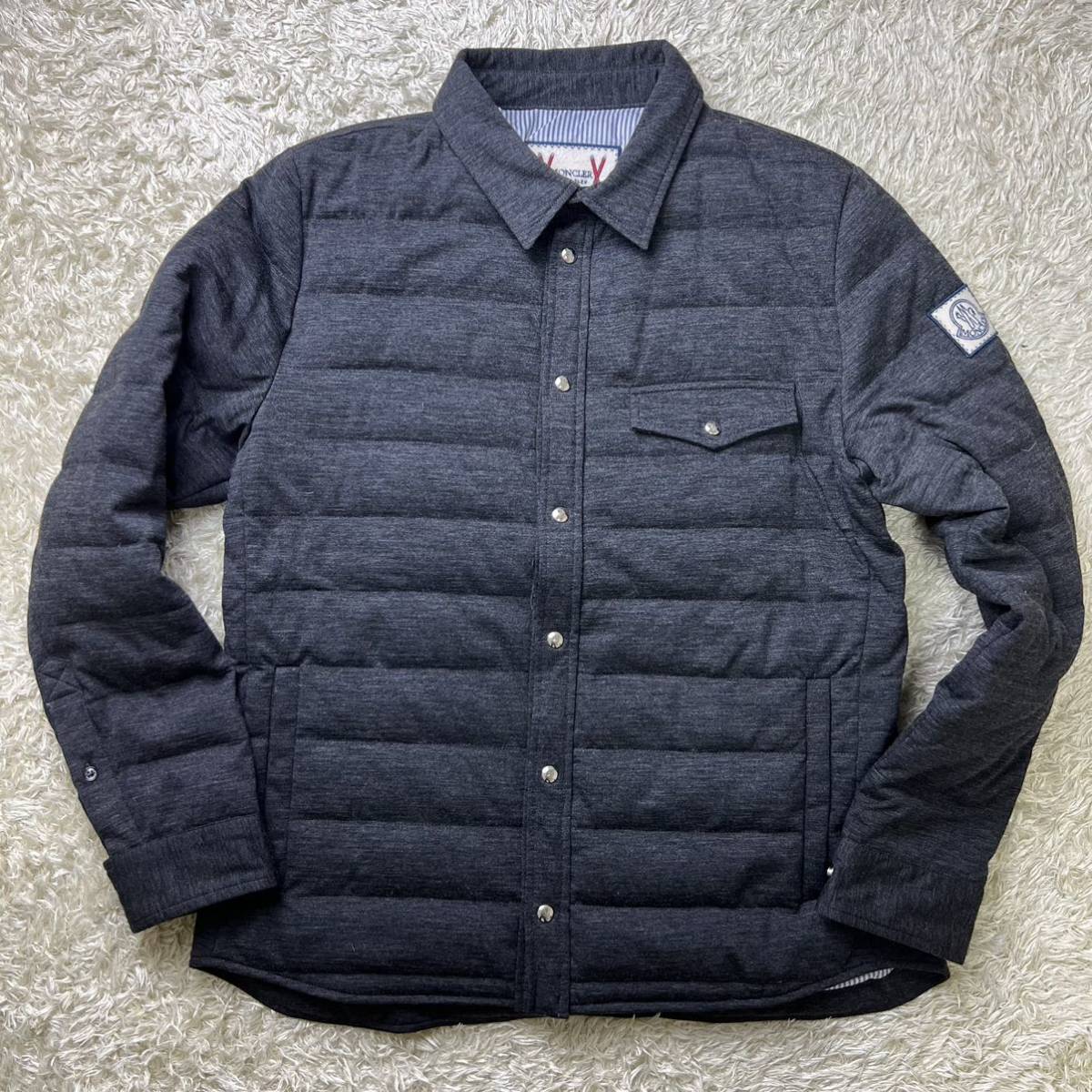 C11定価35万円相当!!!モンクレール ガムブルー MONCLER GAMME BLUE ダウンジャケット 3 トムブラウン 紳士 テーラード 極暖◎ グレー 秋冬_画像2