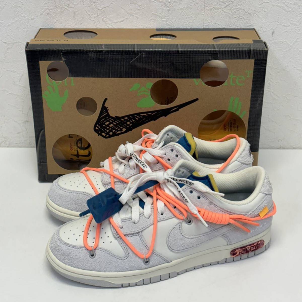 OFF-WHITE × NIKE DUNK LOW 1 OF 50 19 DJ0950-119 オフホワイト ナイキ ダンクロー 1 OF 50 19 size US 9 スニーカー 箱付き_画像1