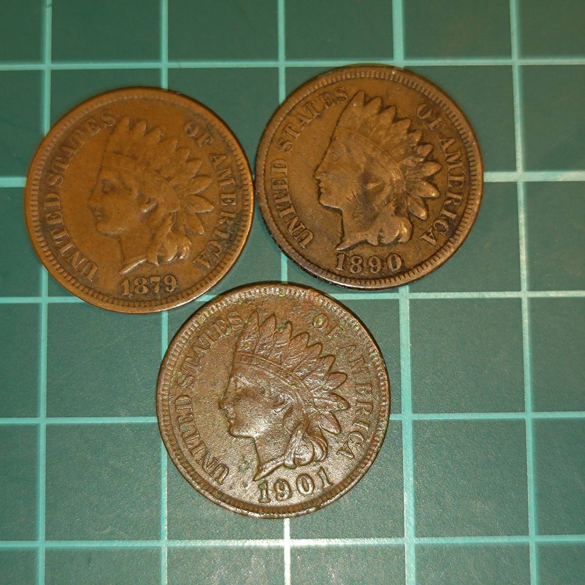 【1円スタート】アメリカ合衆国　旧1セント硬貨　One Cents　米国　古銭　インディアンヘッド　コンチョ おまとめ_画像1