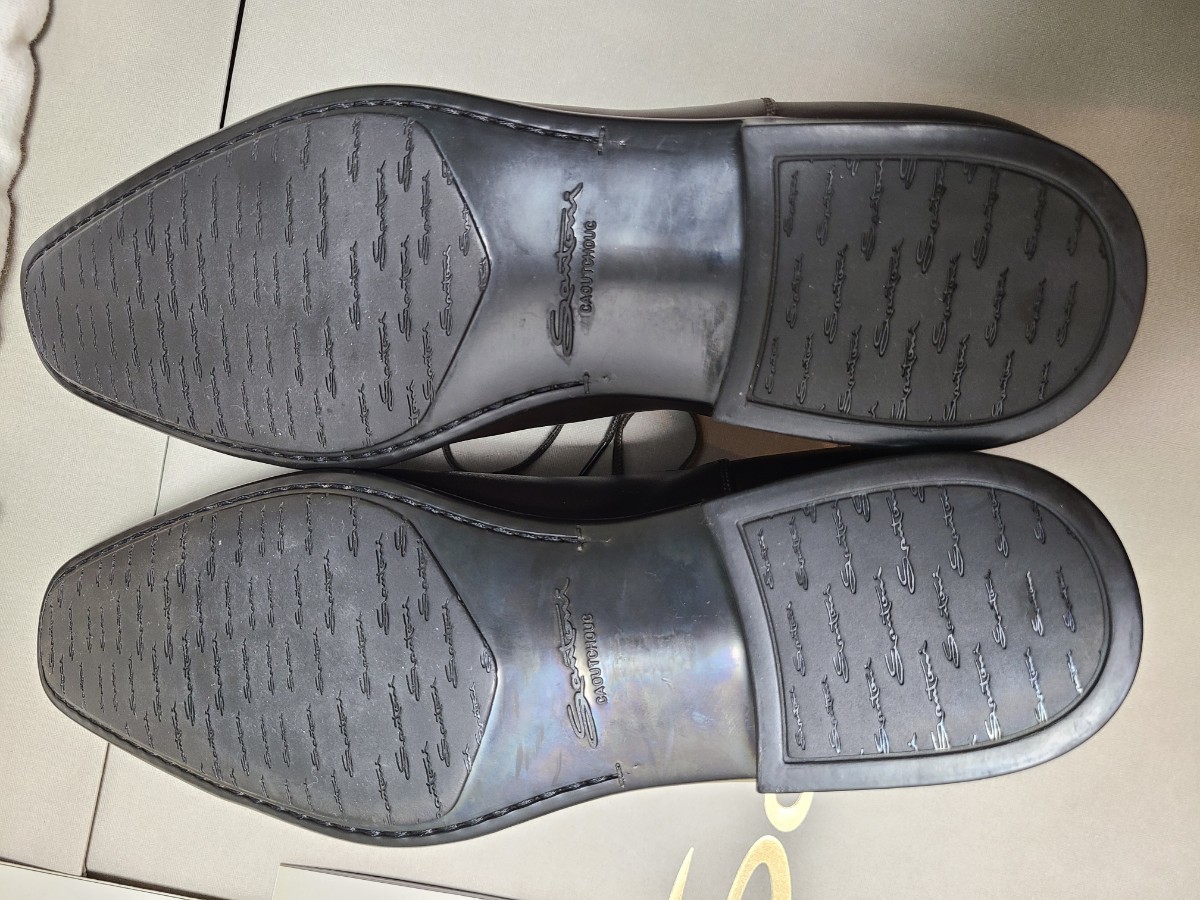新品未使用】サントーニ Santoni 革靴 ダークブラウン 定価 10万 新品未使用】サントーニ Santoni 革靴 ダークブラウン 定価 10万