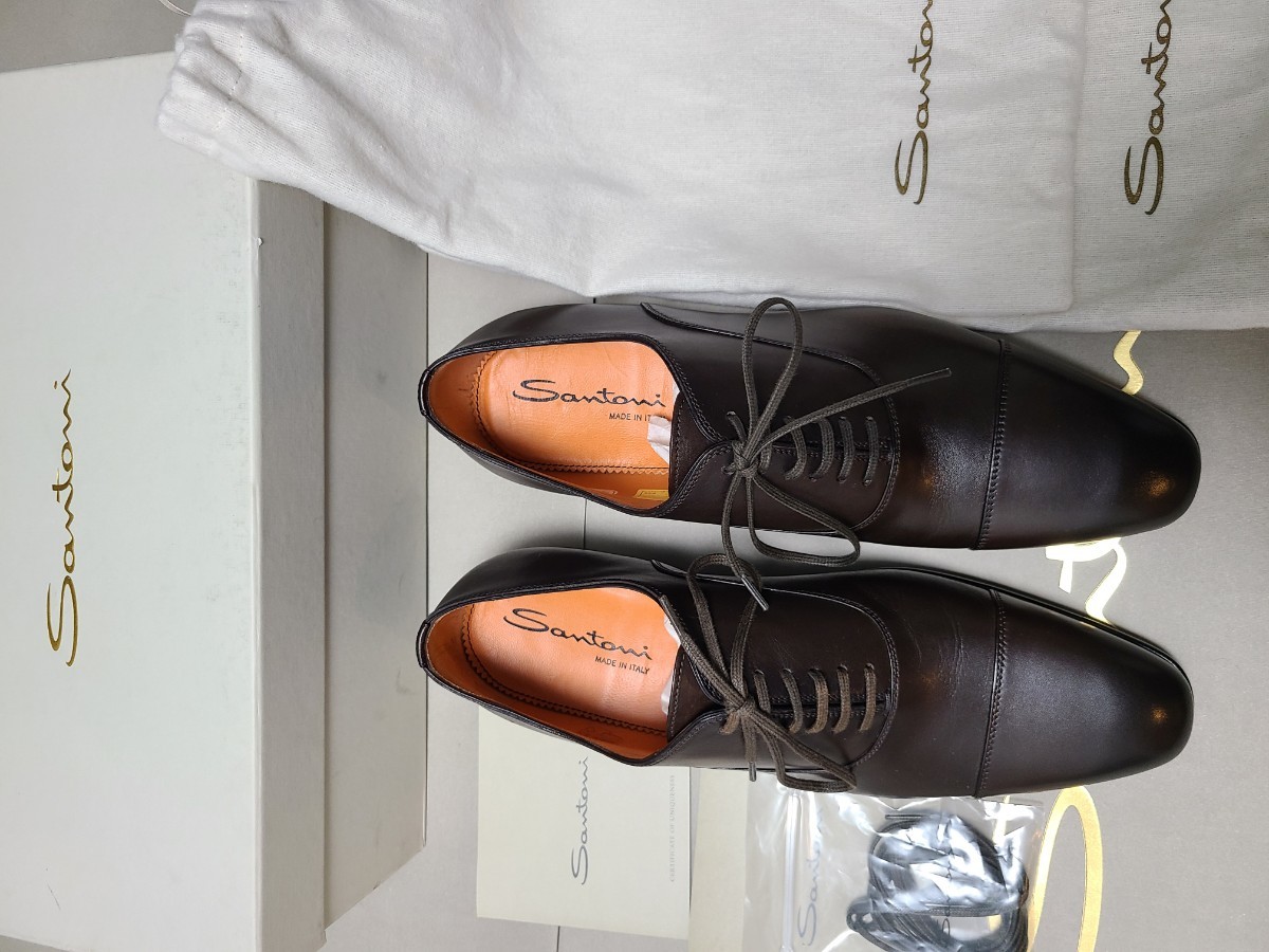 ベストセラー 10万【サイズ】イタリア製 定価 ダークブラウン 革靴 Santoni 新品未使用】サントーニ 7 正規店購入|Yahoo!フリマ(旧PayPayフリマ) 5cm相当 日本26-26 USA8 靴