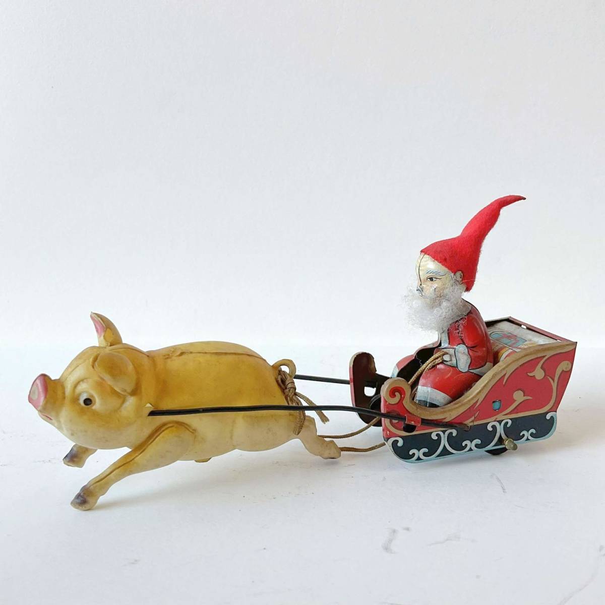 サンタクロース　豚　【ブリキのおもちゃ】　昭和レトロ　ビンテージ　当時物　レア　_画像1