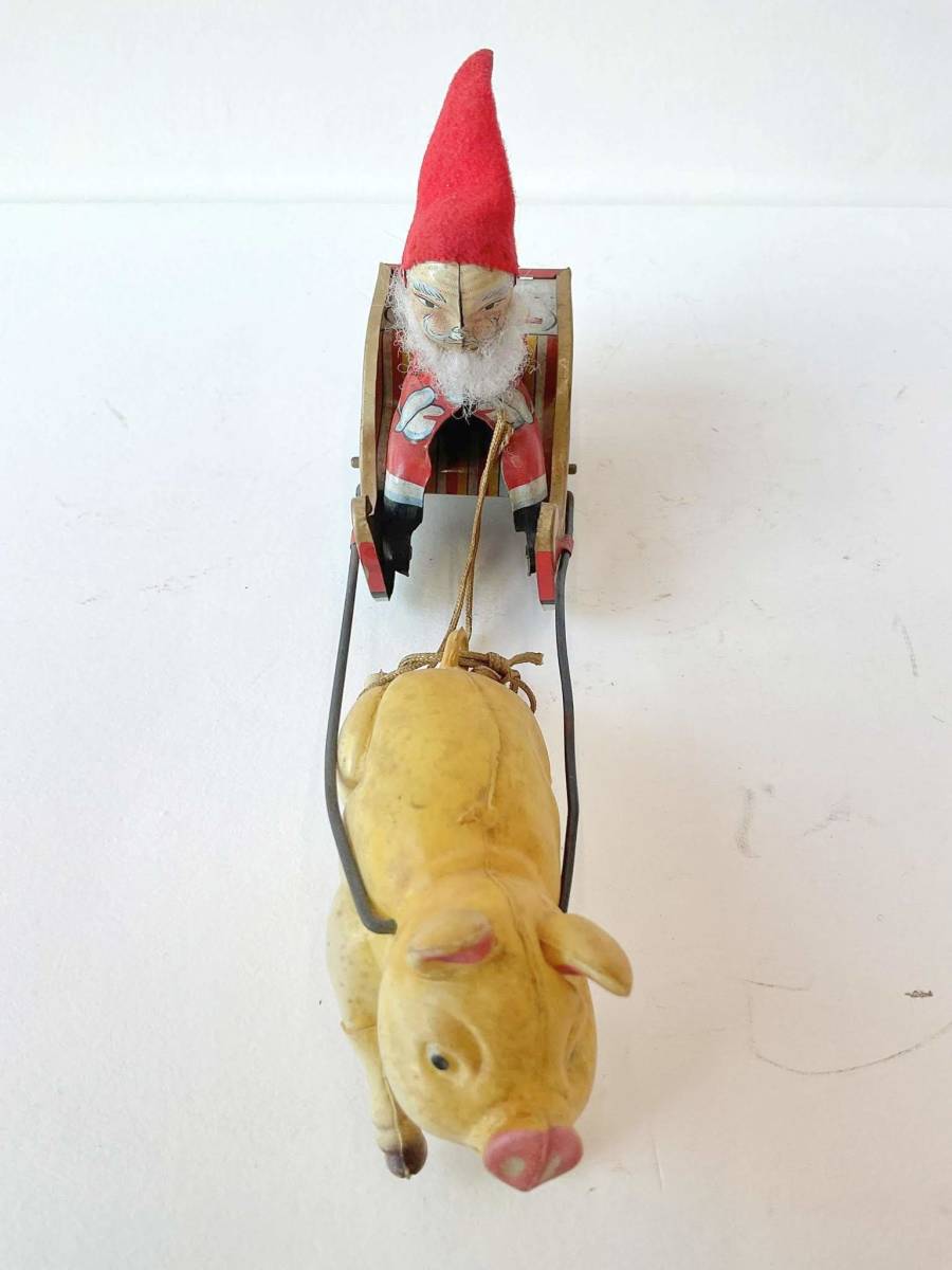 サンタクロース　豚　【ブリキのおもちゃ】　昭和レトロ　ビンテージ　当時物　レア　_画像7