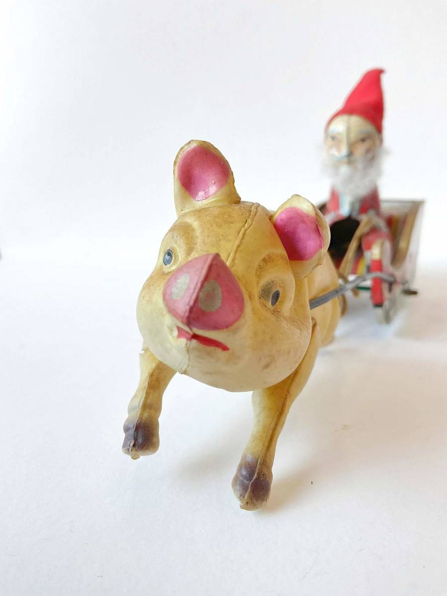 サンタクロース　豚　【ブリキのおもちゃ】　昭和レトロ　ビンテージ　当時物　レア　_画像9