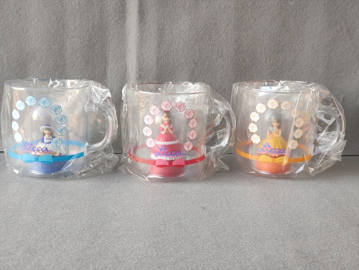 ■（未使用） リカちゃん　くるくるマグカップ3個セット（赤・青・黄）　TAKARA　タカラ　レア　非売品_画像2