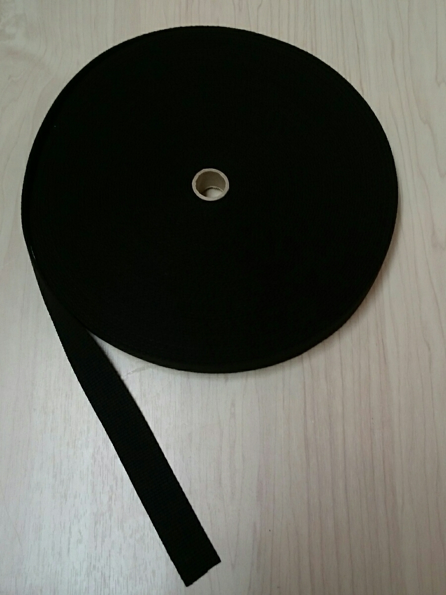 バッグの持ち手アクリルテープ ⑩黒25mm幅×1m_画像2