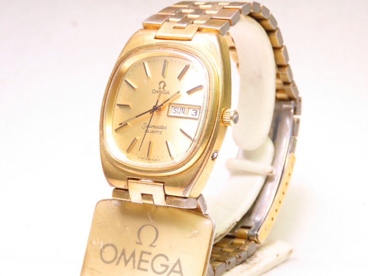 ■♪価格高騰!資産価値！稼働電池新品メンズビンテージ高級超レア！ OMEGA オメガ Seamasterシーマスターデイデートクオーツフルオリジナル_画像4