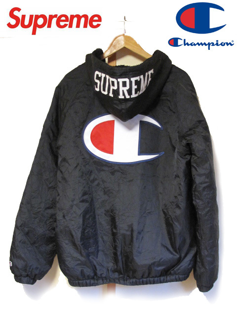 Supreme × Champion Sherpa Lined Hooded Jacket　シュプリーム × チャンピオン シェルパライン フード ジャケット　ボアジャケット
