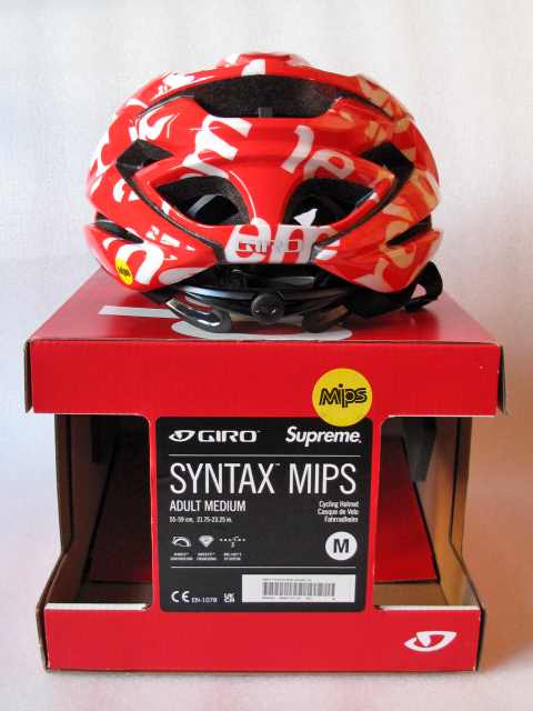 未使用品 Supreme Giro Syntax MIPS Helmet ヘルメット Ｍサイズ　RED WHITE 赤 白 シュプリーム × ジロ 自転車 サイクリング_画像6