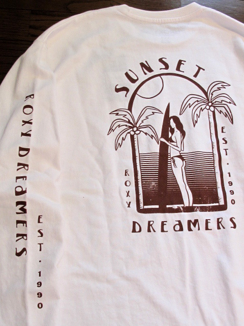  с биркой ROXY Roxy футболка SUNSET DREAMERS L/S длинный рукав tops серфинг long T женский 