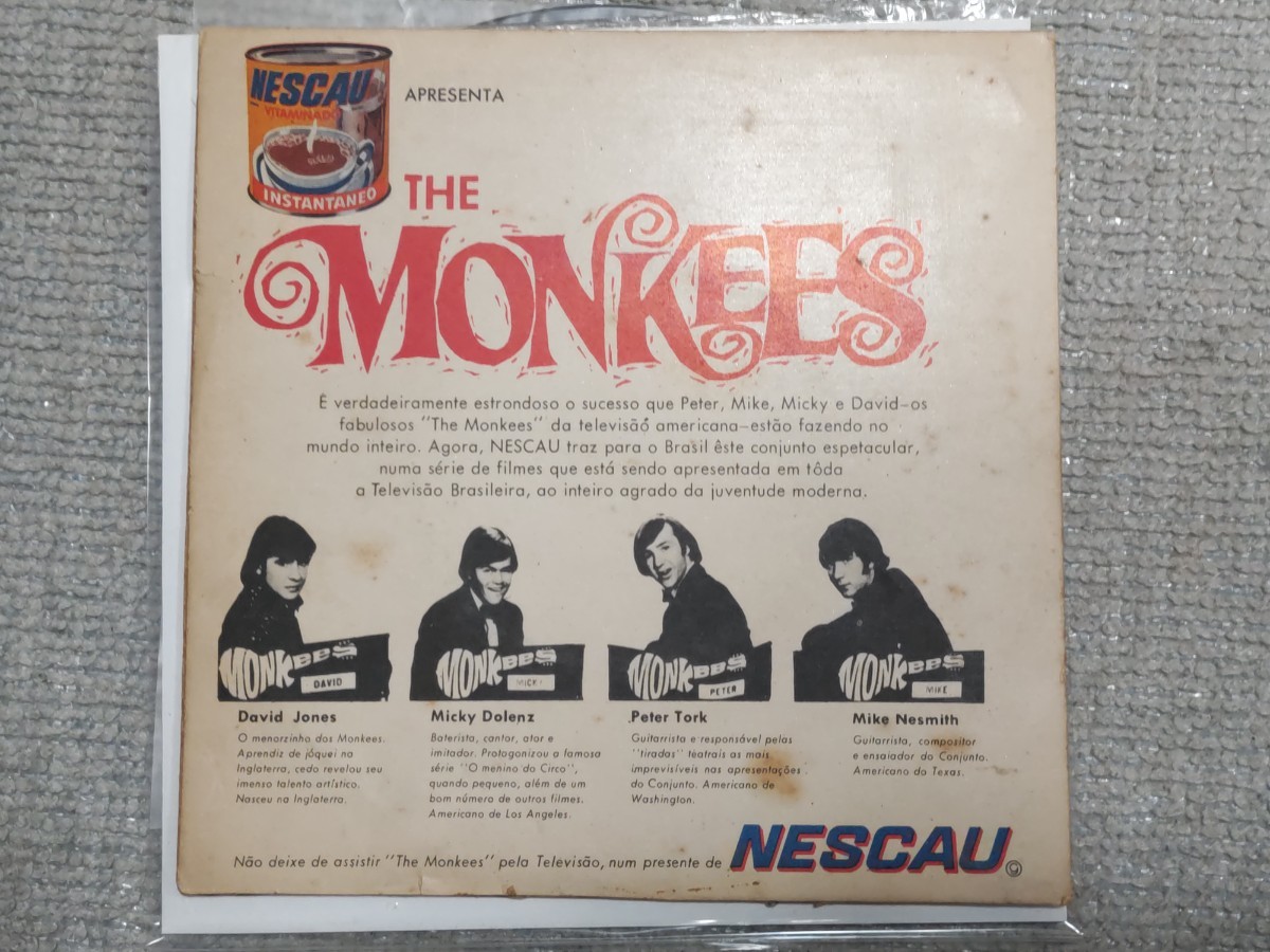 レア★【EP】「ザ・モンキーズ」THE MONKEES”TOMMORROW'S GONNA BE ANOTHER DAY／TAKE A GIANT STEP“ ブラジル盤・1967年_画像2