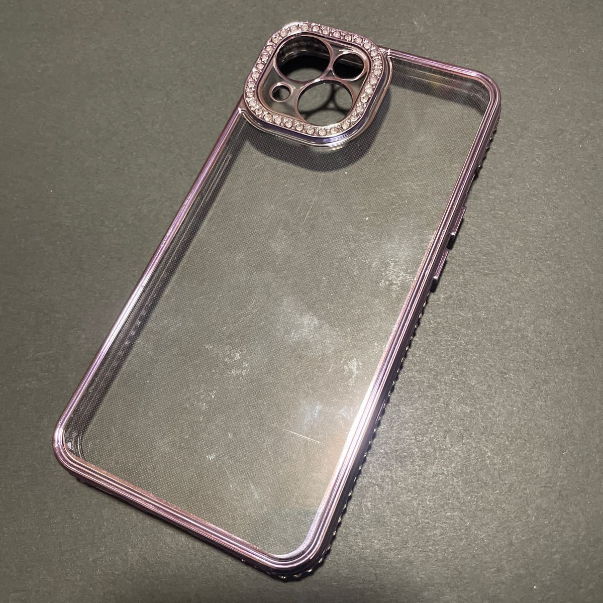 2317012 iPhone 14ケース 6.1インチ 対応 可愛い キラキラ ラインストーン 背面全透明 薄型 カメラ保護 ソフトケース シンプル 韓国_画像5