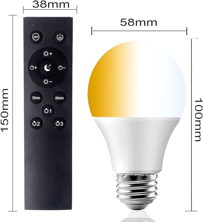 LED電球 60W形相当 調光 調色 リモコン付き E26口金 6W の画像2