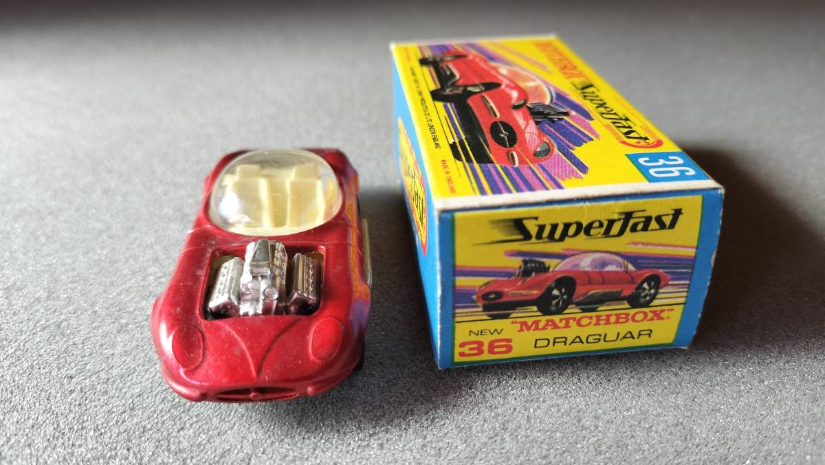 ★MATCHBOX　マッチボックス　Superfast３６「HOT ROD　DRAGUAR」（１９７０）　未使用　元箱あり★_画像5