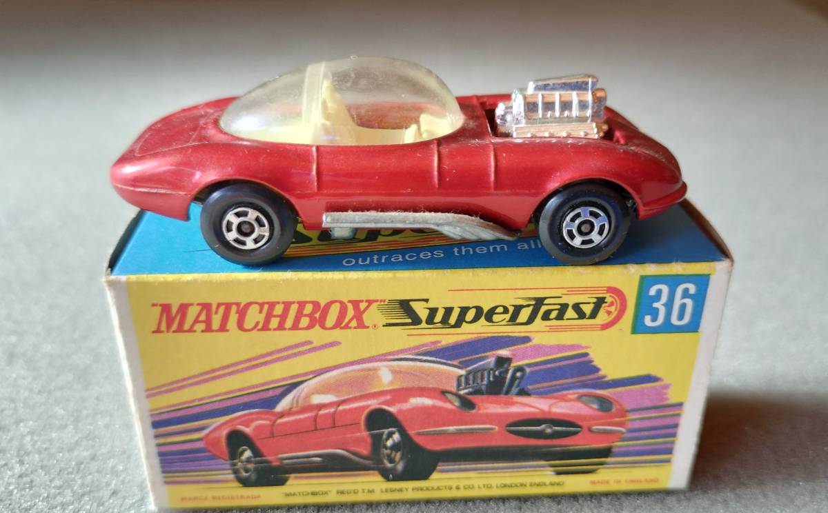 ★MATCHBOX　マッチボックス　Superfast３６「HOT ROD　DRAGUAR」（１９７０）　未使用　元箱あり★_画像9