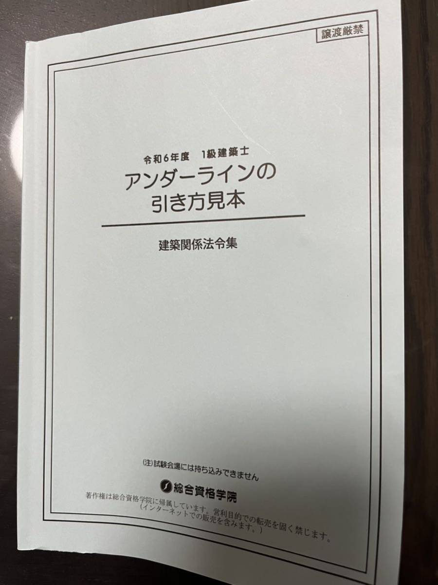 法令集 一級建築士 総合資格学院 フルセット　【新品・線引済・インデックス済】建築関係法令集 総合資格 一級建築士 1級 令和6年　2024_画像6