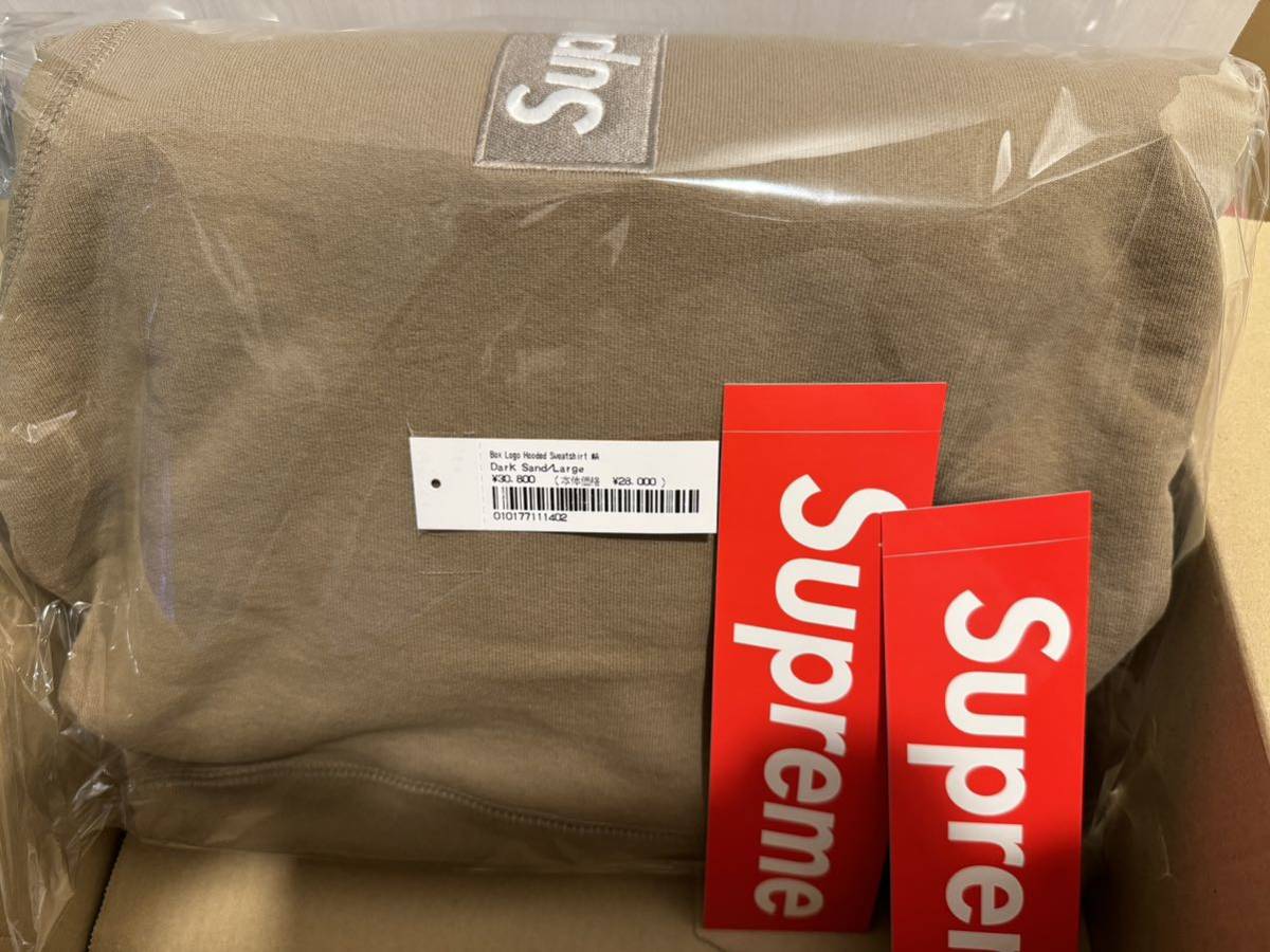【新品未使用】Lサイズ　Supreme Box Logo Hooded Sweatshirt Dark Sandボックスロゴ ④_画像2
