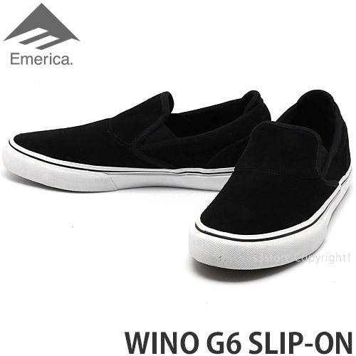 1円～ Emerica WINO G6 SLIP-ON BLACK/WHITE/GOLD 26.0cm エメリカ ワイノ スリップオン スニーカー シューズ [同梱不可]_画像1