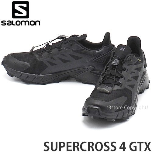 1円～ SALOMON SUPERCROSS 4 GTX Black 26.5cm サロモン スーパークロス 4 ゴアテックス メンズ トレイル シューズ 防水 靴 [同梱不可]_画像1