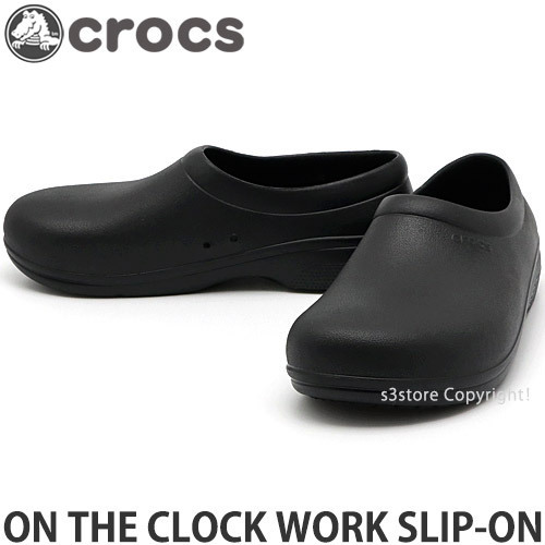 1円～ crocs on the clock work slip-on Blk M9(27.0cm) クロックス スリップオン サンダル ユニセックス ワーク [同梱不可]_画像1