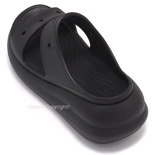 1円～ CROCS CLASSIC CRUSH SANDAL BLACK 24.0cm クロックス サンダル アウトドア 靴 デイリーユース 厚底 ツーストラップ [同梱不可]_画像5