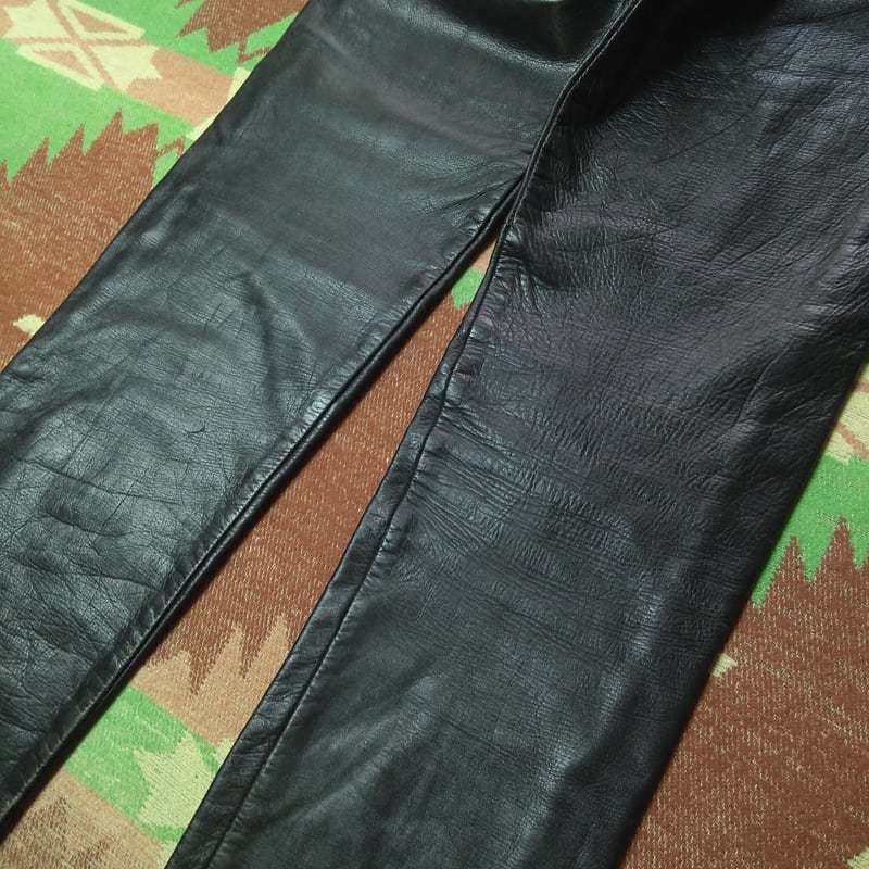 ジーンズ型 【TAUBERS】 50s Leather Pants/ 50年代 レザー パンツ モーターサイクル バイカー ライダース ホースハイド ビンテージ 40s60s_画像7