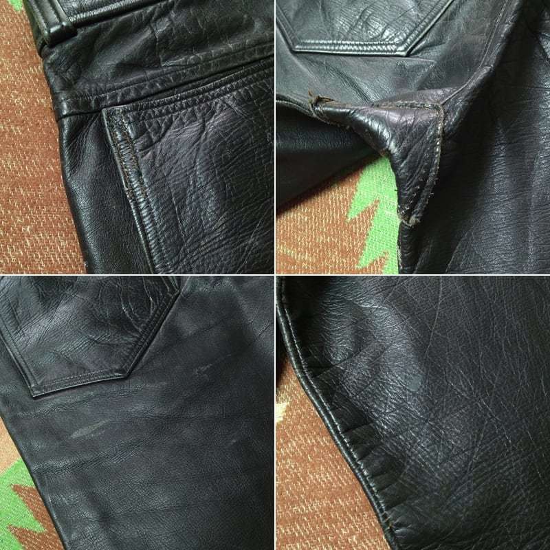 ジーンズ型 【TAUBERS】 50s Leather Pants/ 50年代 レザー パンツ モーターサイクル バイカー ライダース ホースハイド ビンテージ 40s60s_画像10