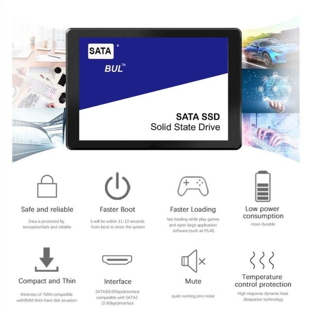 ハイスピード内蔵SSDカード【 2TB】2.5インチ BUL SATA3 6Gb/s 7mm 500MB/s SATAⅢ 1テラバイト ノートPCやディスクトップPCやゲーム機に_画像2