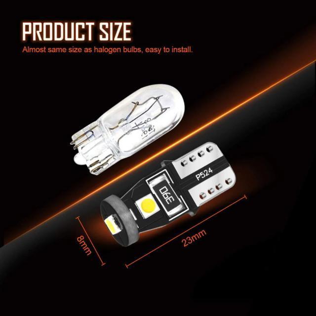 P最新型T10LEDランプ スモールライト3LED高輝ポジション球スモールランプやナンバー灯 ウェルカムランプ 室内灯ドアランプに純正同等サイズ