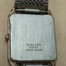 SUNLORD サンロード 　M3591 角型 純正ベルト メンズ男性腕時計クォーツ お洒落　アンティーク_画像3