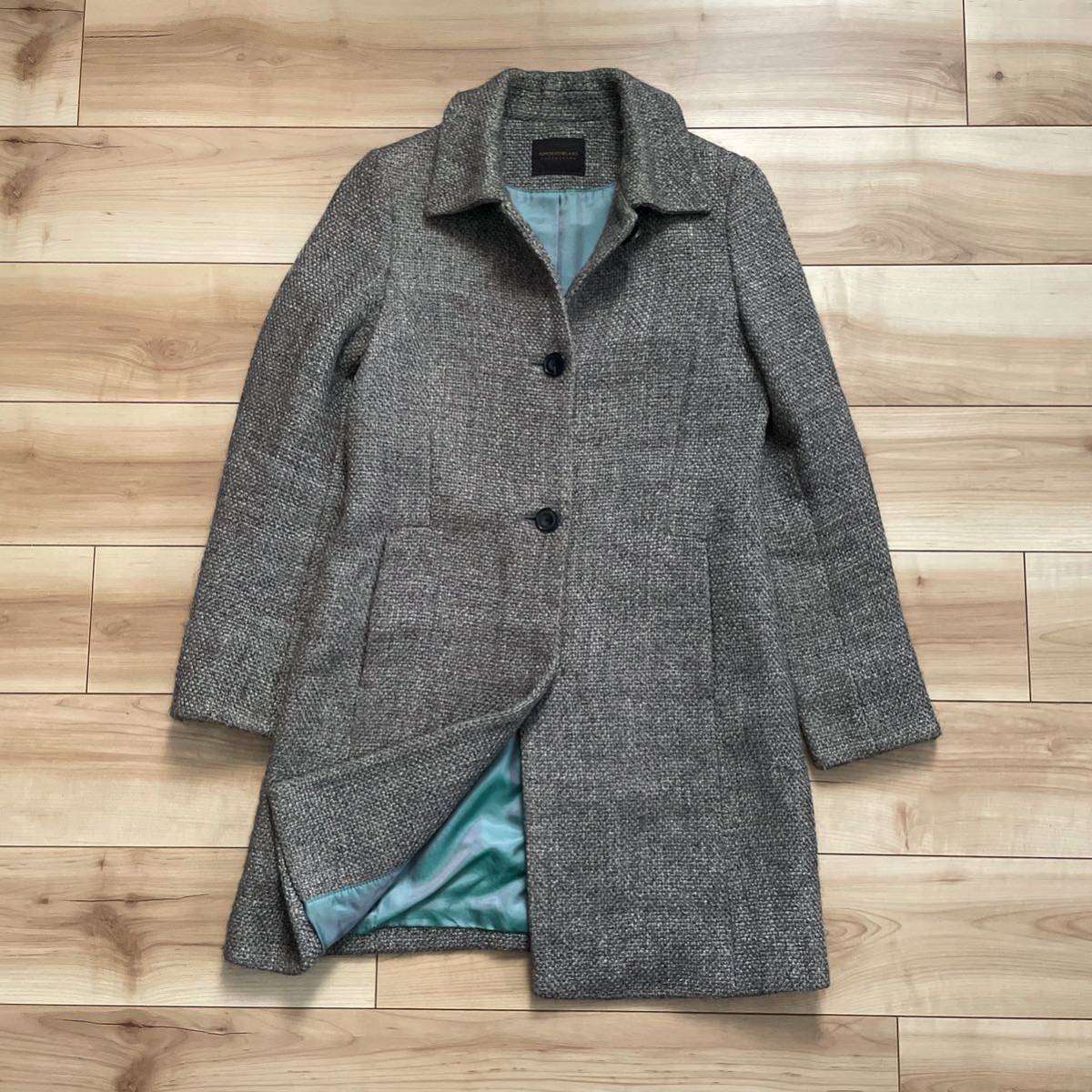 [ free shipping ] Tomorrowland collection tweed wool coat 38 turn-down collar coat 