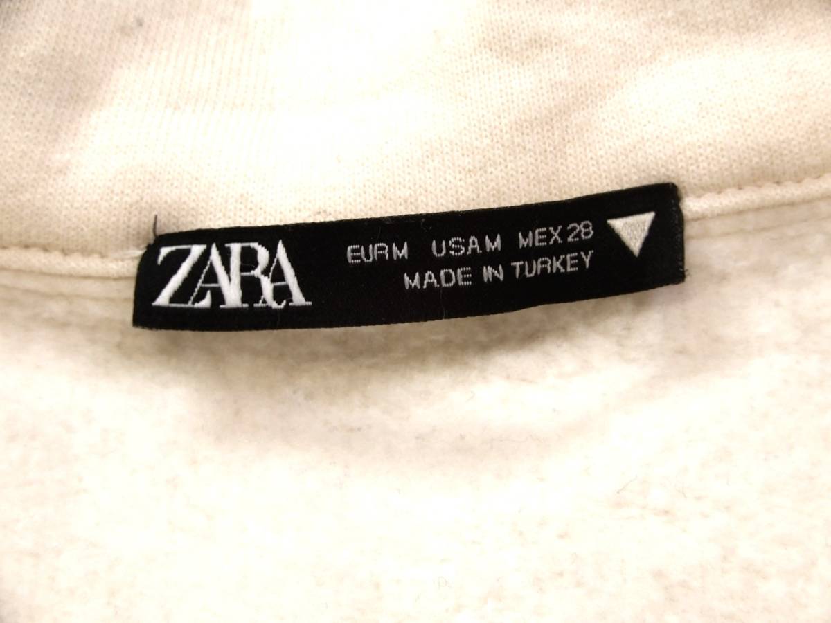 ザラ ZARA 大人カジュアル☆ 裏起毛 スキッパー フロントロゴプルオーバー M_画像5