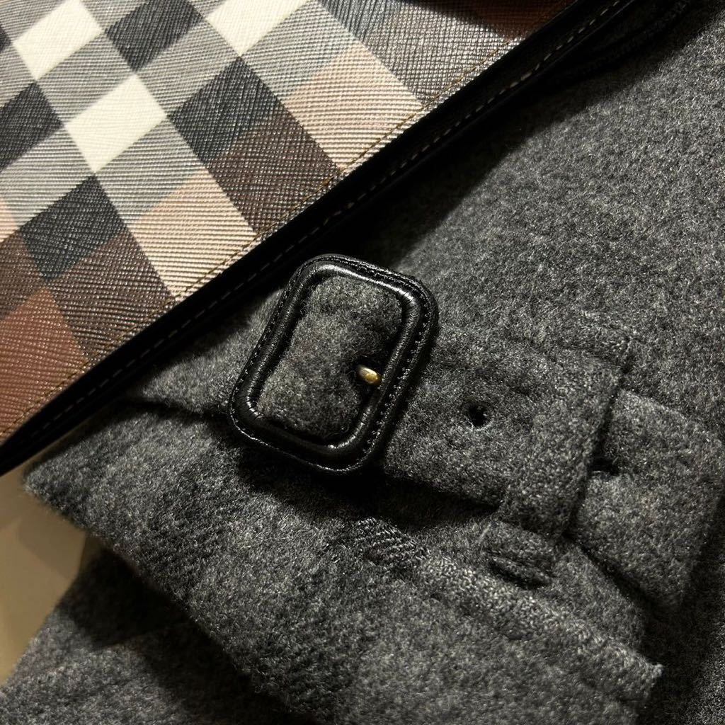 g14【宝石のカシミヤ】定価18万●未使用品級BURBERRY LONDON●カシミヤトレンチコート● バーバリーコート レディース 40 ノバチェック総柄_画像5