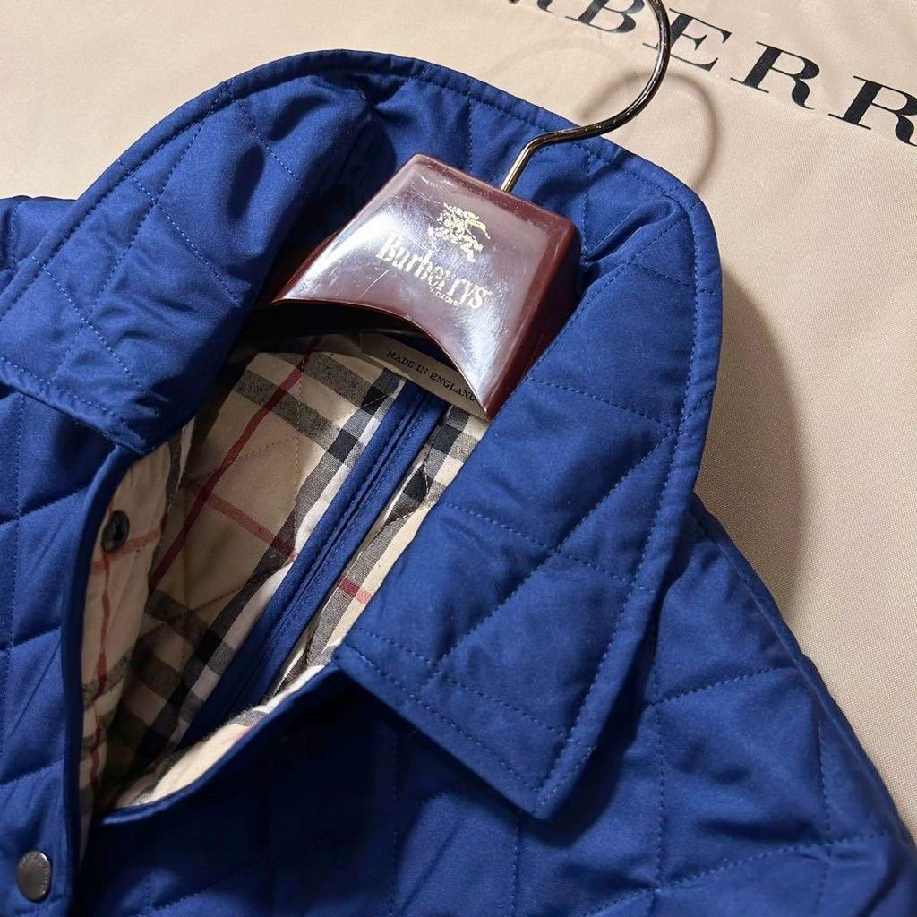 k25【英国ロイヤルブルー】参考価格14万●超美品BURBERRY LONDON●キルティングジャケット　バーバリーコート　レディース イギリス製_画像4