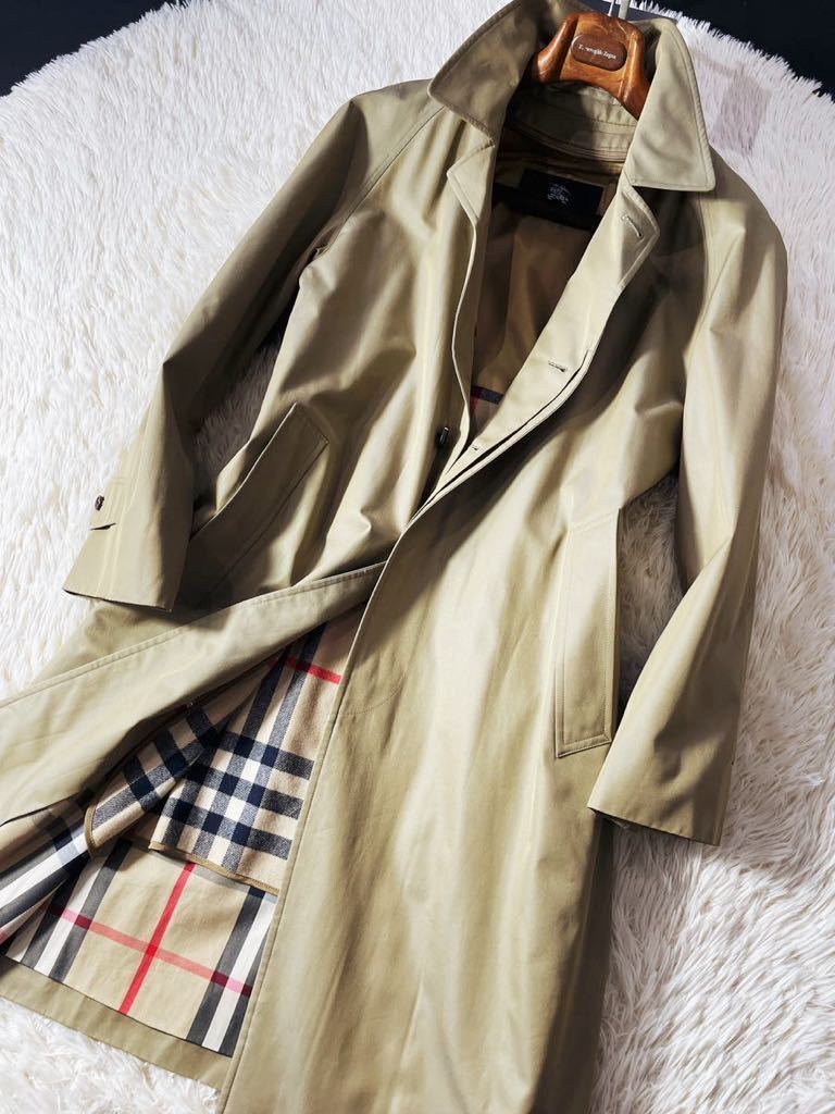 g11【圧倒的存在感】定価20万●超美品BURBERRY LONDON●高級カシミヤノバチェックライナー!!ステンカラーコート●メンズ　バーバリーコート_画像2