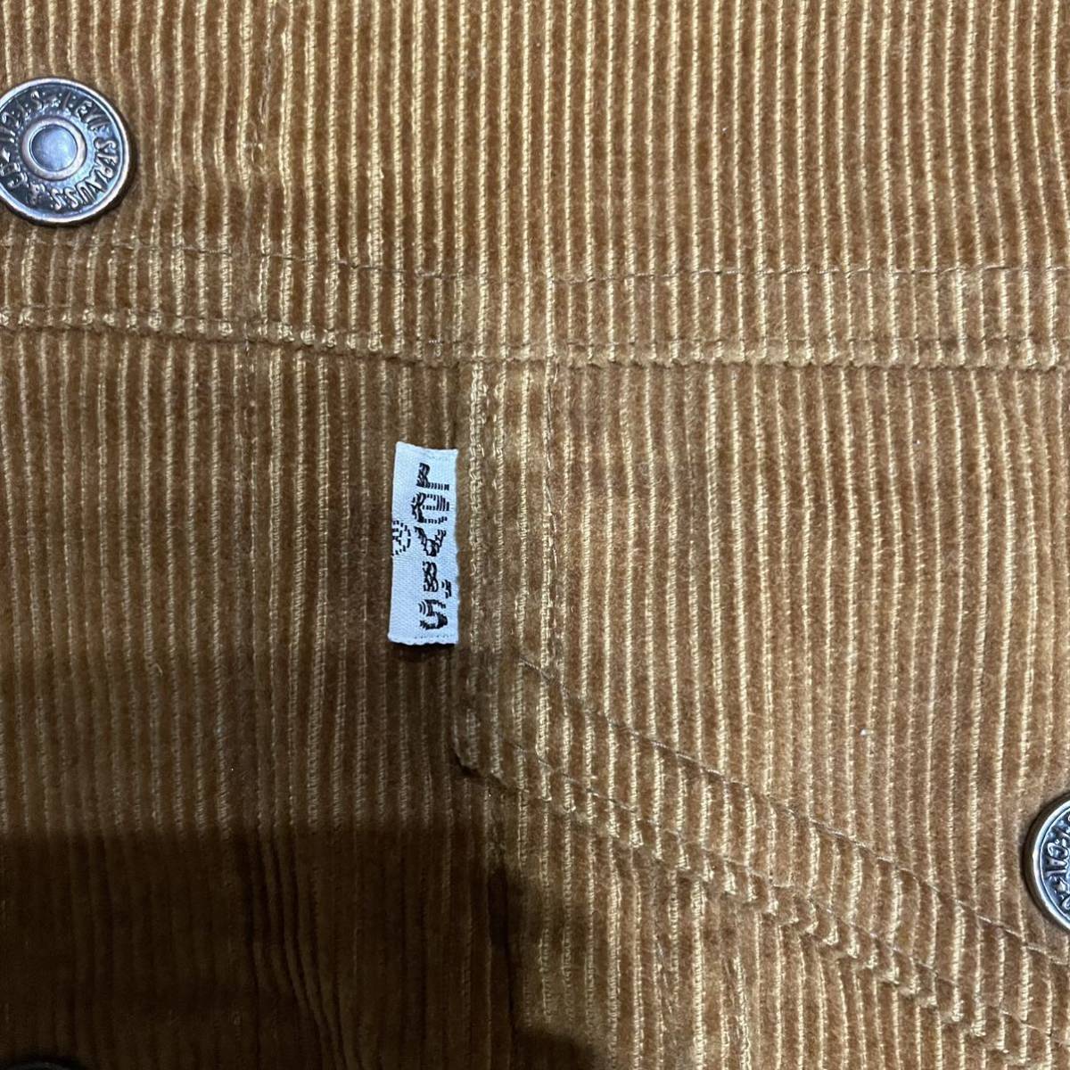 40サイズ 状態◎ 希少色 キャメル 70s ビンテージUSA製 Levi's 70505 コーデュロイJKT Gジャンの画像3