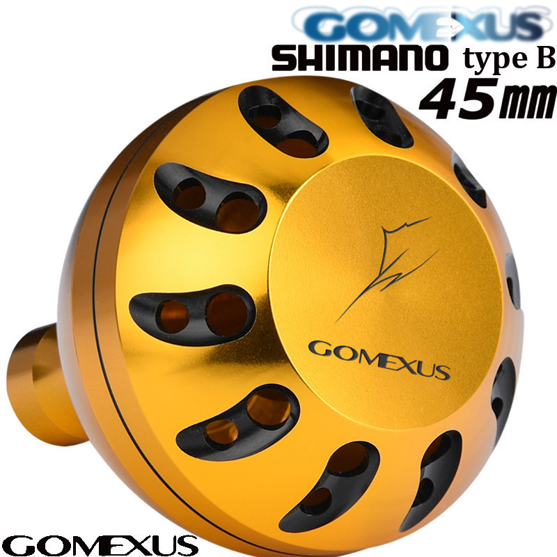 Gomexus【ゴメクサス】 シマノ　typeＢ ☆ ハンドルノブ/45mm ゴールドブラック　ステラ　ツインパワー 等に_画像1