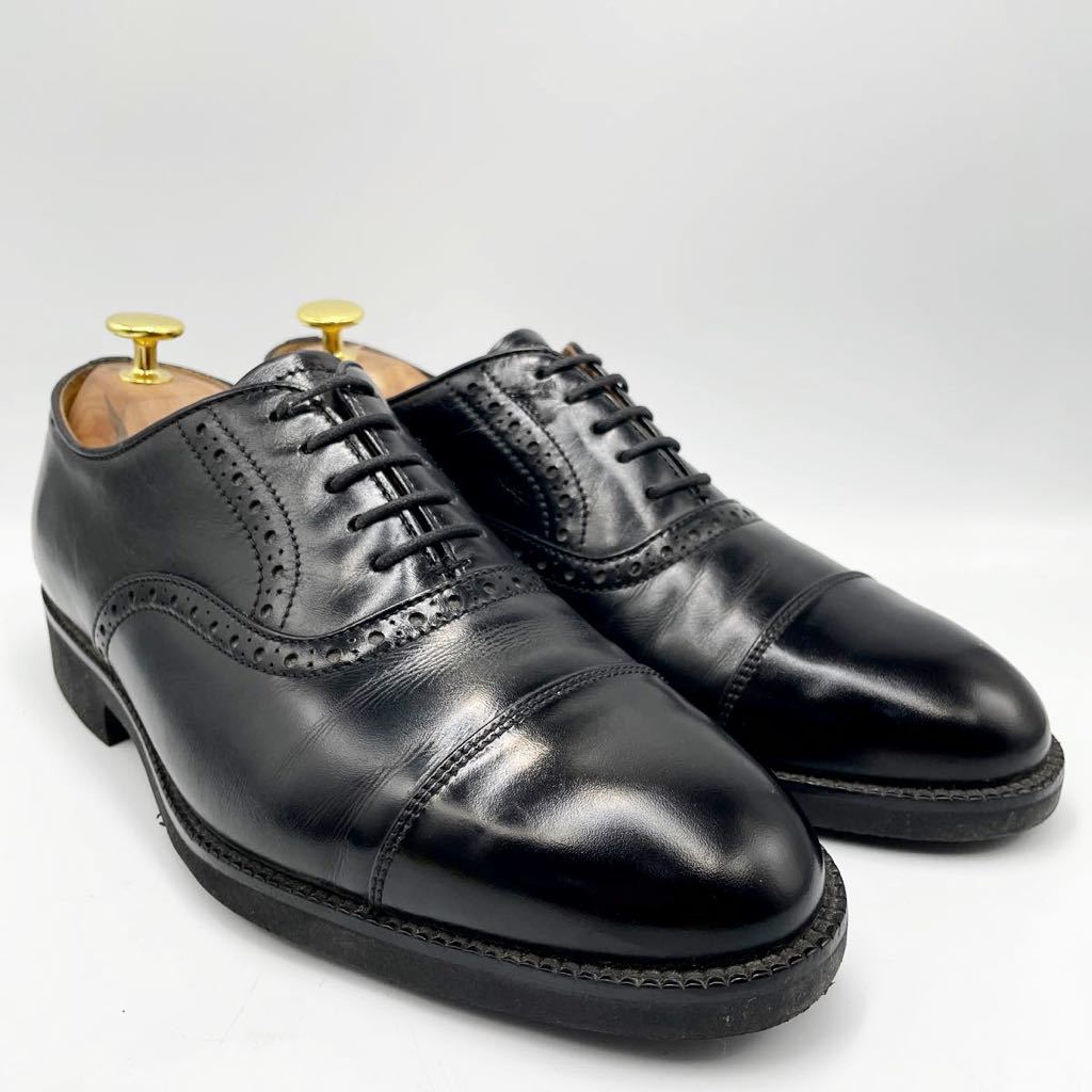 Burberry バーバリー ストレートチップ ビジネスシューズ 25EE 革靴 ブラック 黒 ノバチェック メンズ 紳士靴_画像3