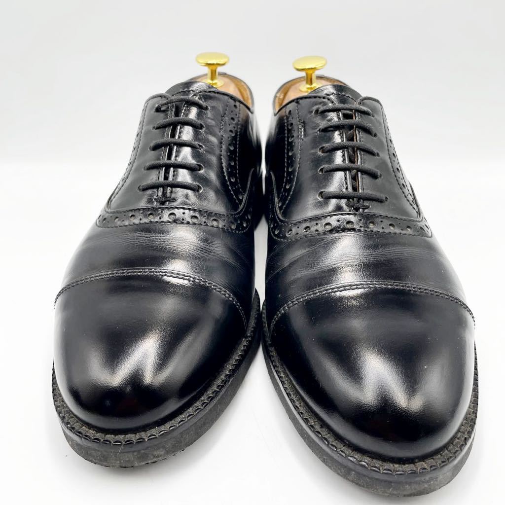 Burberry バーバリー ストレートチップ ビジネスシューズ 25EE 革靴 ブラック 黒 ノバチェック メンズ 紳士靴_画像2