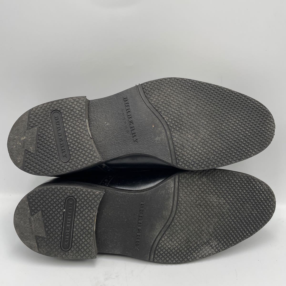 Burberry バーバリー ストレートチップ ビジネスシューズ 25EE 革靴 ブラック 黒 ノバチェック メンズ 紳士靴_画像5