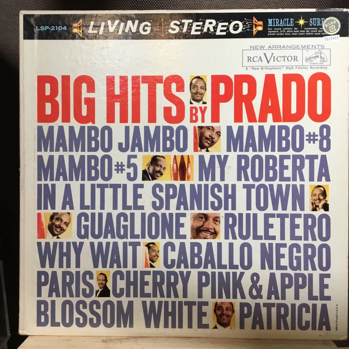 5点送料無料 LP★USオリジナル盤 Perez Prado / BIG HITS BY PRADO ペレス・プラード ラテン LSP 2104 RCA VICTOR _画像1