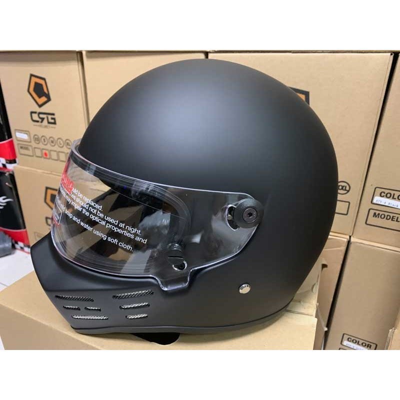 新入荷 CRGメーカー工場　バイク用　ライダーズ　オンロード　ガラス繊維　フルフェイスヘルメット 艶消し黒_画像2