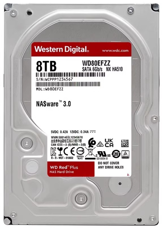 HDD Western Digital WD80EFZZ 8TB 3.5インチ 7200rpm 6Gb/s SATA3 SATA_画像1