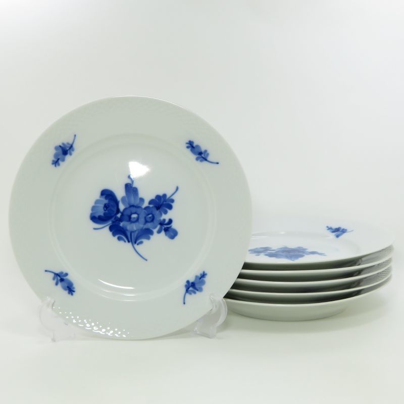 ロイヤルコペンハーゲン プレート■ブルーフラワー プレイン ディナープレート Royal Copenhagen 大皿 25.5cm 洋食器 6枚セット 1級品 1_画像1