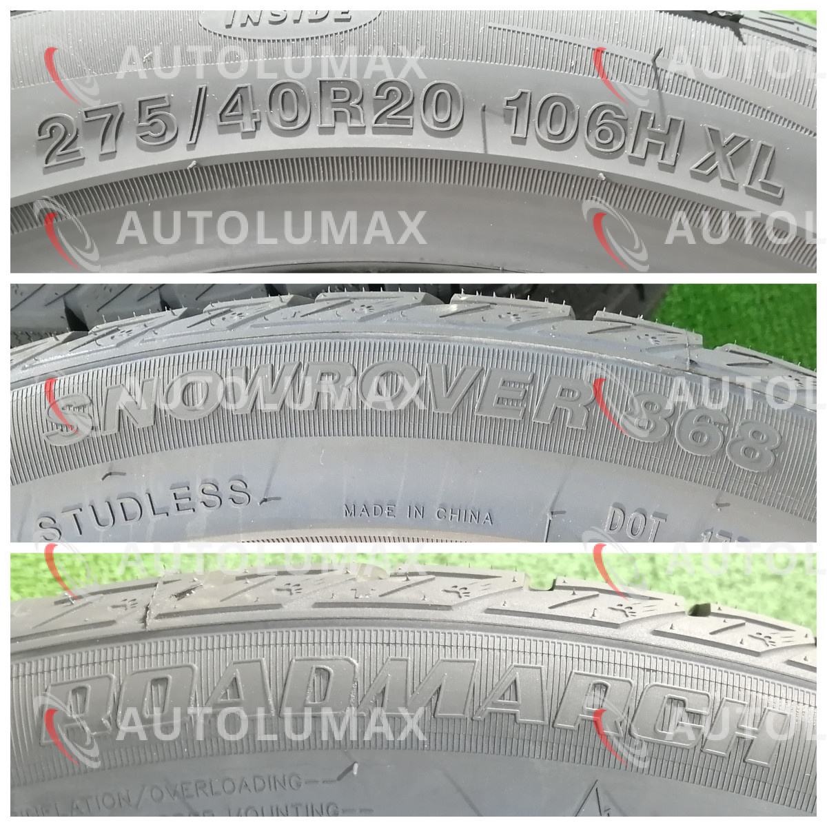 フロント 275/40R20 106H XL リア 315/35R20 110V XL ROADMARCH SNOWROVER 868 新品 スタッドレスタイヤ 2本ずつセット 2023年製 N3118._画像3