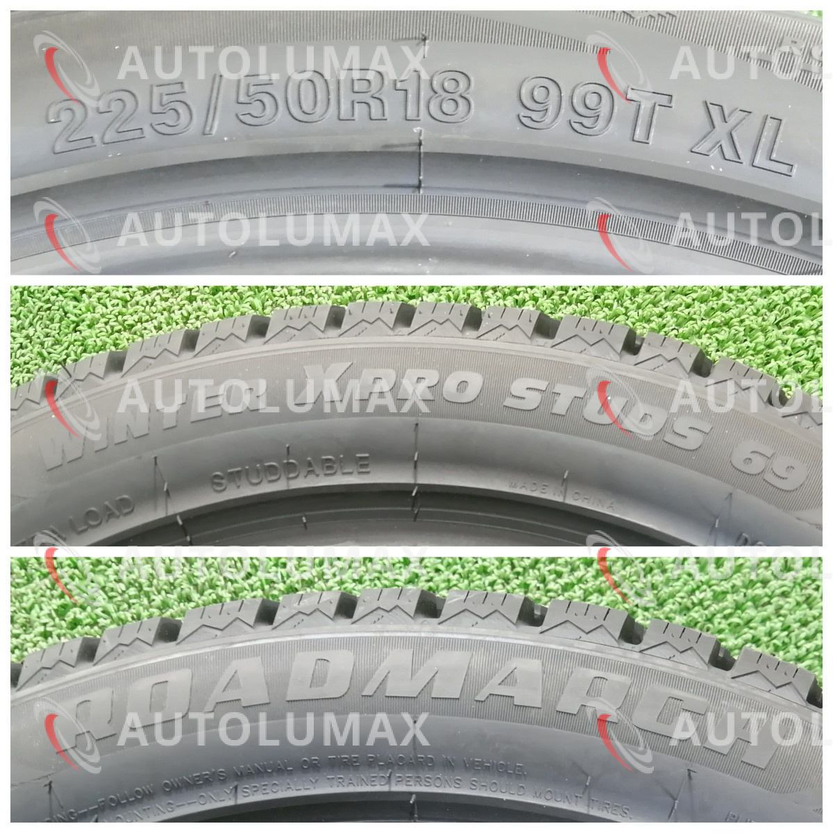 225/50R18 99T XL ROADMARCH WINTER XPRO STUDS69 新品 スパイクタイヤ （スタッドレスタイヤ） 4本セット 2023年製 送料無料 225/50/18_画像3