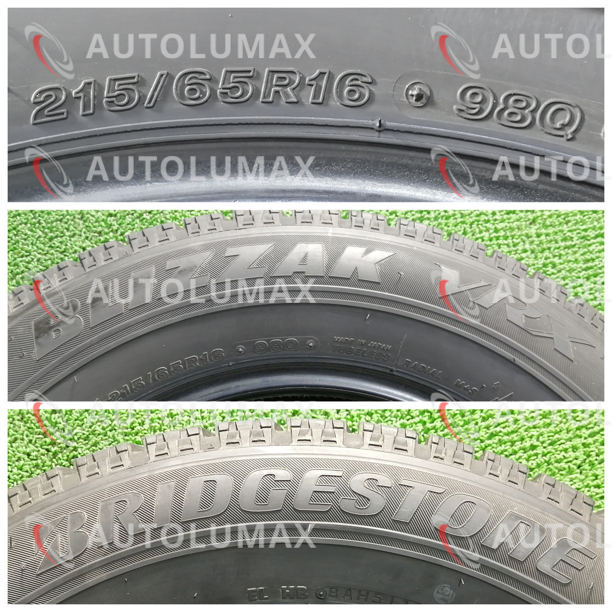 215/65R16 98Q Bridgestone BLIZZAK VRX 中古 スタッドレスタイヤ 2本セット 送料無料 215/65/16 ブリヂストン U3205.A_画像4